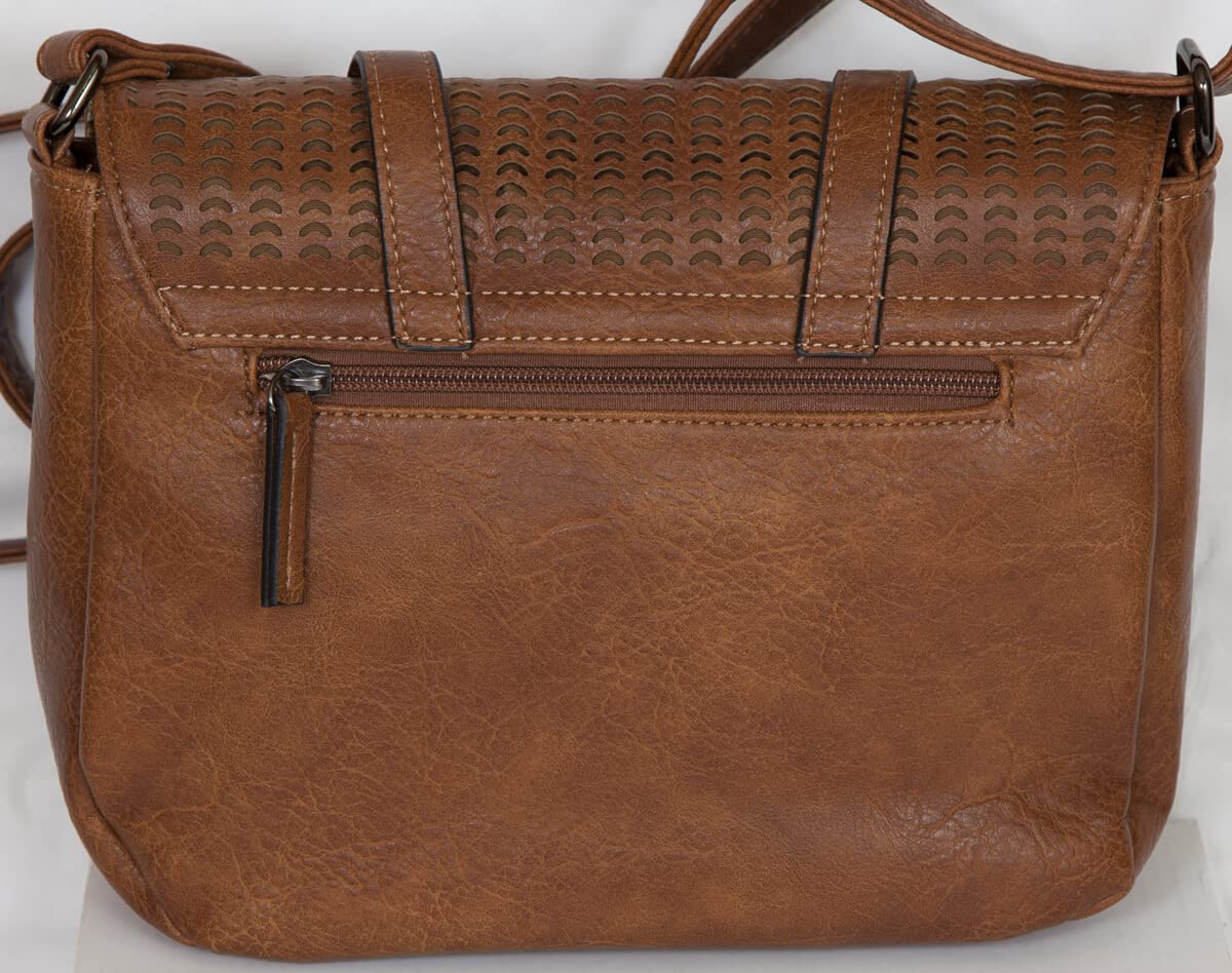 Bolso de mujer con correa de piel sintética y piel sintética, bolso de mano para mujer, bolso de mano, hombro 'Arian' ANCIEN PRIX 54,00 euros, marrón claro, Medium_
