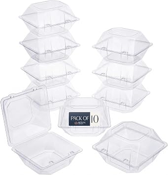 Royal Imports Clear Plastic Flower Box for Corsage, Boutonniere, Rose, Orchid Prom Wedding Craft Container 5x4x3-10 Pack