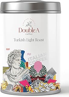 قهوة تركية سادة محمصة خفيفة من دبل ايه، 250 جرام، بني