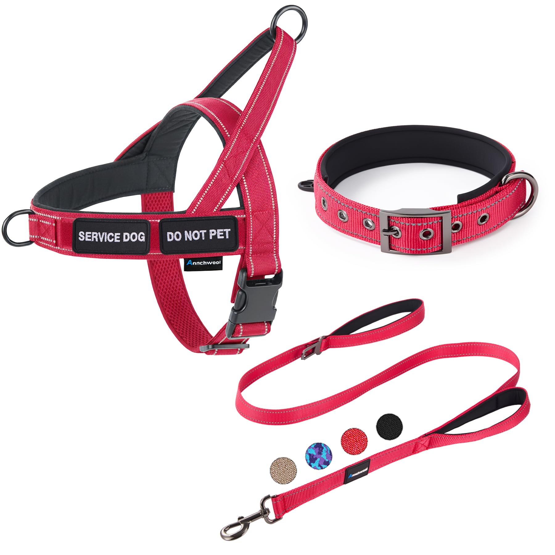 Annchwool No Pull Harness, Collar & Leash Set