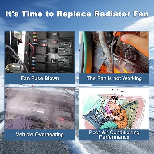 Miniatura 4 de Bapmic Conjunto de ventilador de refrigeración compatible con Honda Civic 2016 2017 2018 2019 190155AAA01