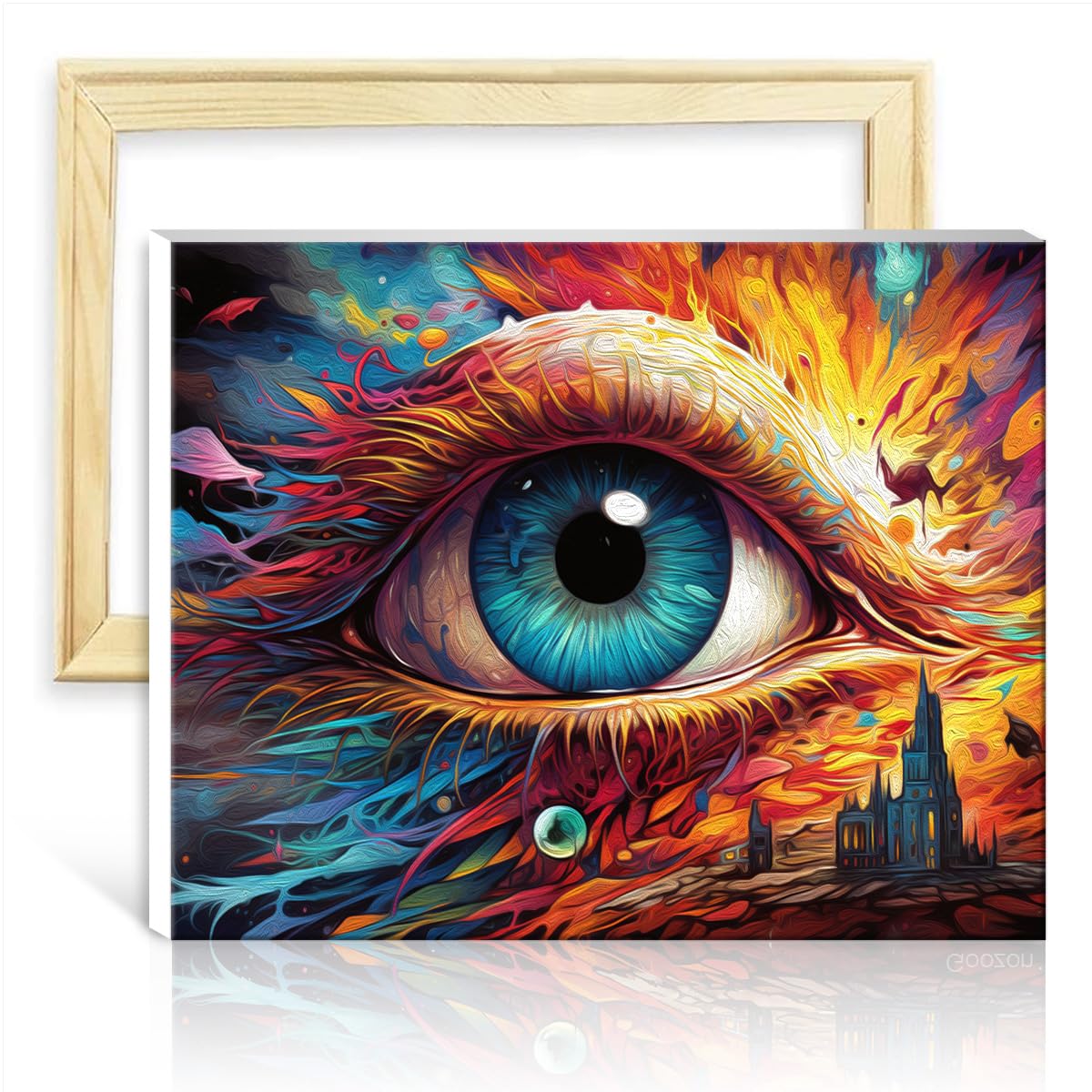 TANGFEIY Paintting Eagle Eye DIY Digital Oil Painting Kits on Canvas with Brushes and Acrylic Pigment on Arts Crafts Project for Home Wall Decor Gifts No Frame(40x50cm) — image 1