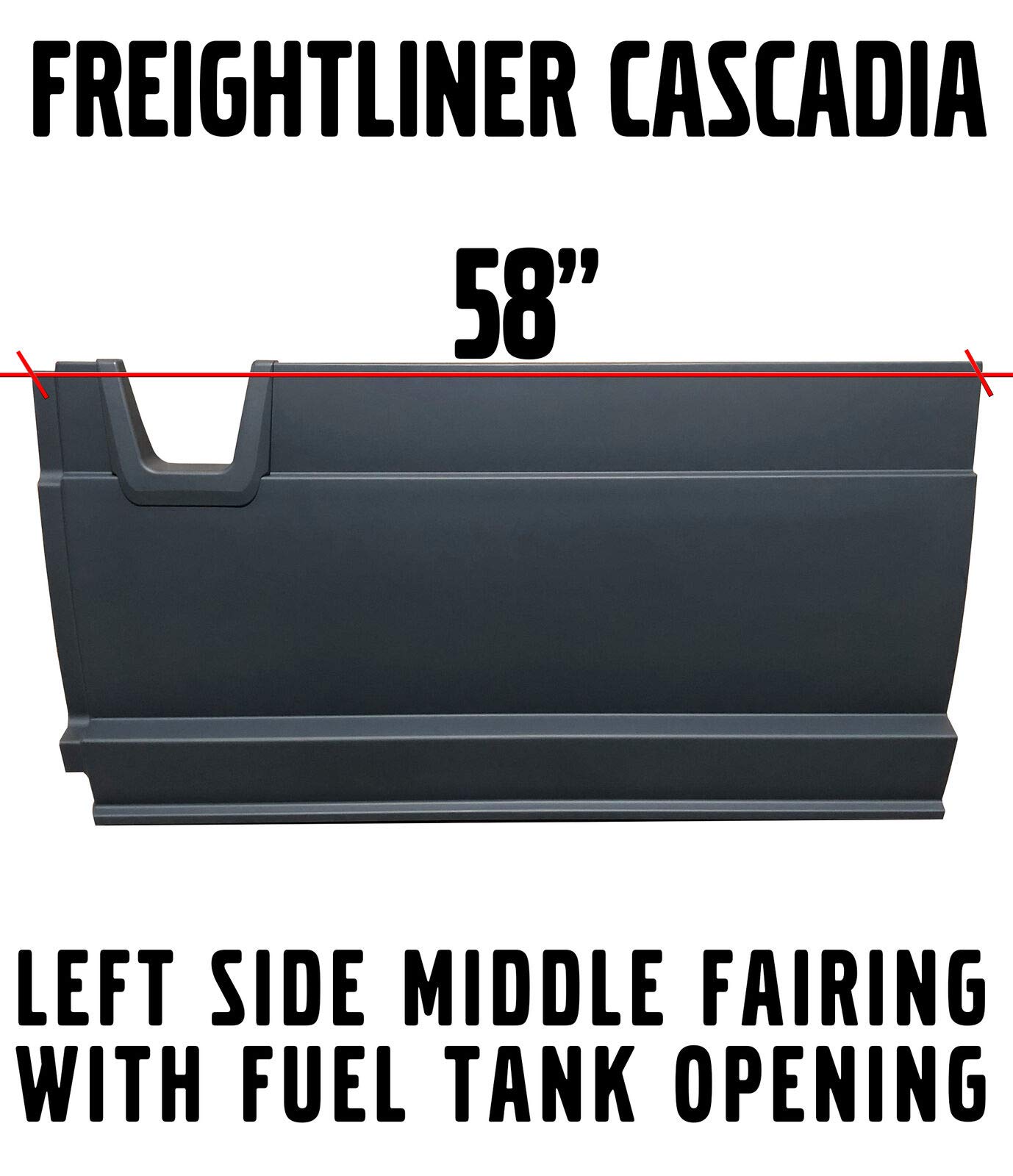 Freightliner Cascadia 2008-2020 Middle Tank Fairing WITH CUT-OUT Panel Left Driver Side