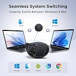 UGREEN Souris ergonomique, connexion sans fil avec Bluetooth 5.0 et 2.4Ghz 3 Dispositifs, 4 DPI Niveaux jusqu'à 4K, Cliquez silencieux, Compatible avec Windows, Mac, Linux, Android et Chrome