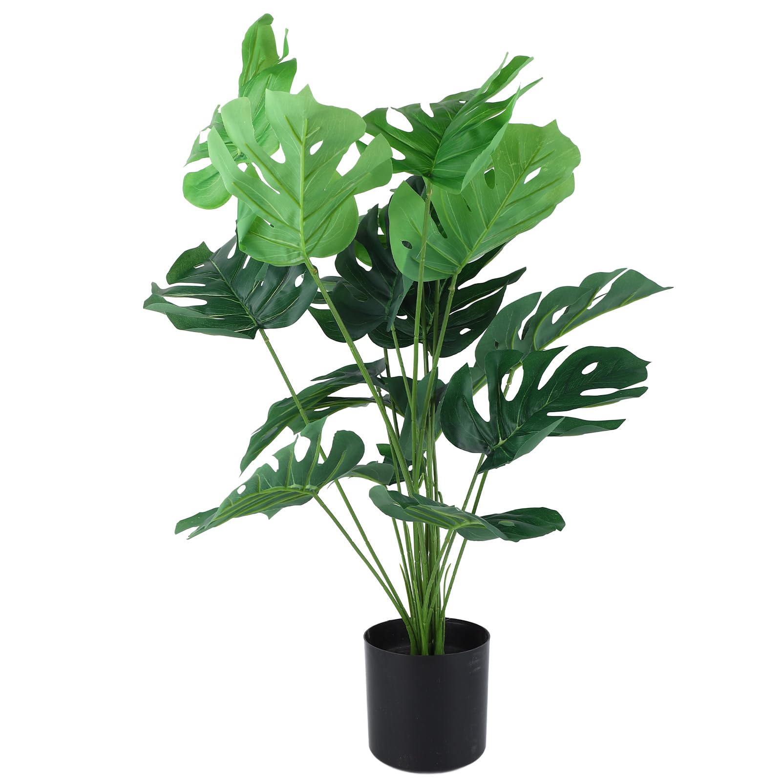 CHICIRIS Pianta Artificiale Realistica di Monstera Deliciosa per Decorazioni per Interni Ed Esterni Pianta in Vaso Finta in Plastica da 31,5 Pollici Che Non Richiede Manutenzione