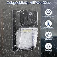 Vista 5 de 2-Pack 18W LED Wall Pack Light with Photocell Sensor, Dusk to Dawn Outdoor Lighting, 1980LM 5000K Daylight, IP65 Waterproof Exterior Lights for