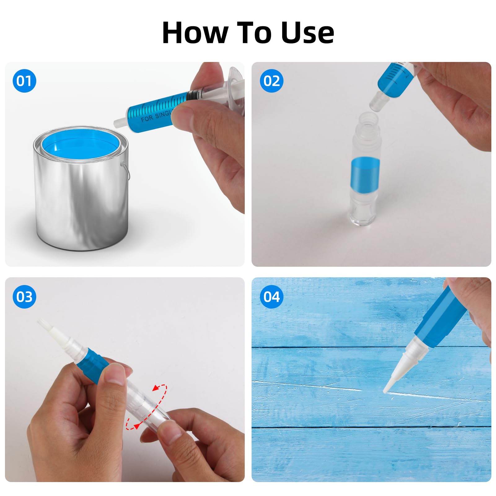 Zayokey 4 Pcs Touch-Up Paint Pen Kit Pour La Réparation