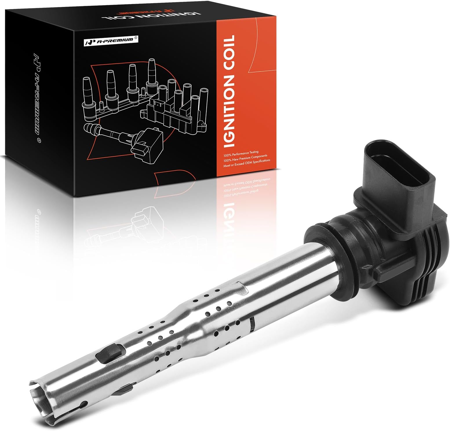 A-Premium Ignition Coil Pack Replacement for A3 A4 A5 A6 Quattro Allroad Q5 Volkswagen Beetle Golf Jetta Passat 2.0L 2.5L Turbo Only