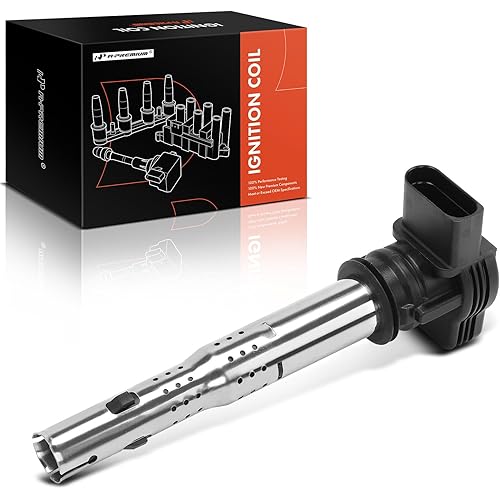 A-Premium Ignition Coil Compatible with Audi, Volkswagen & Lamborghini Vehicles - 2.0L 2.5L 4.2L - A3 2006-2013, A4 2005-2016, A5 A6 Q3 TT Quattro allroad Beetle Golf Jetta Passat Tiguan Eos Gallardo