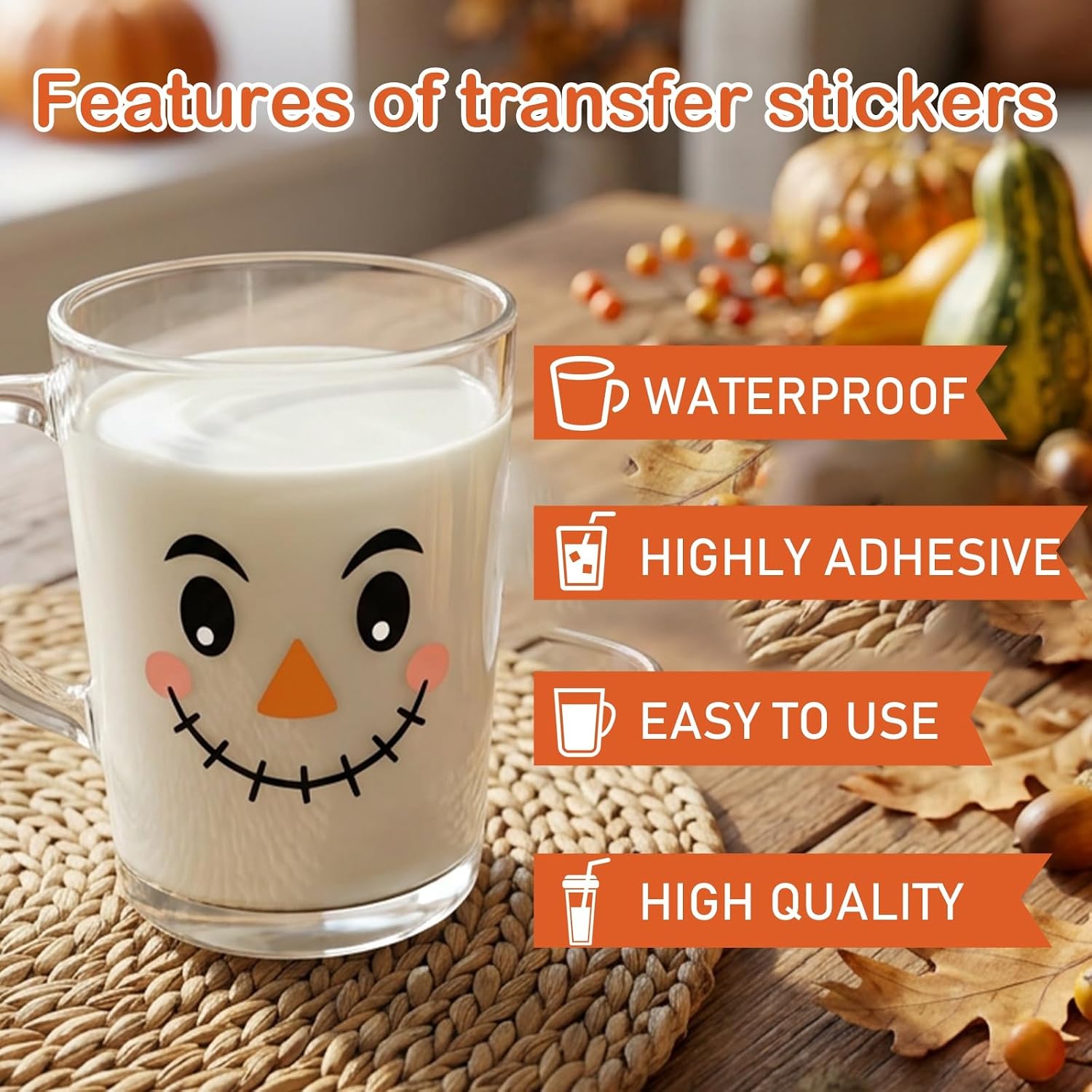 Rngmsi 20 Pcs Fall Scarecrow Rub on Transfers for Ornament Crafts