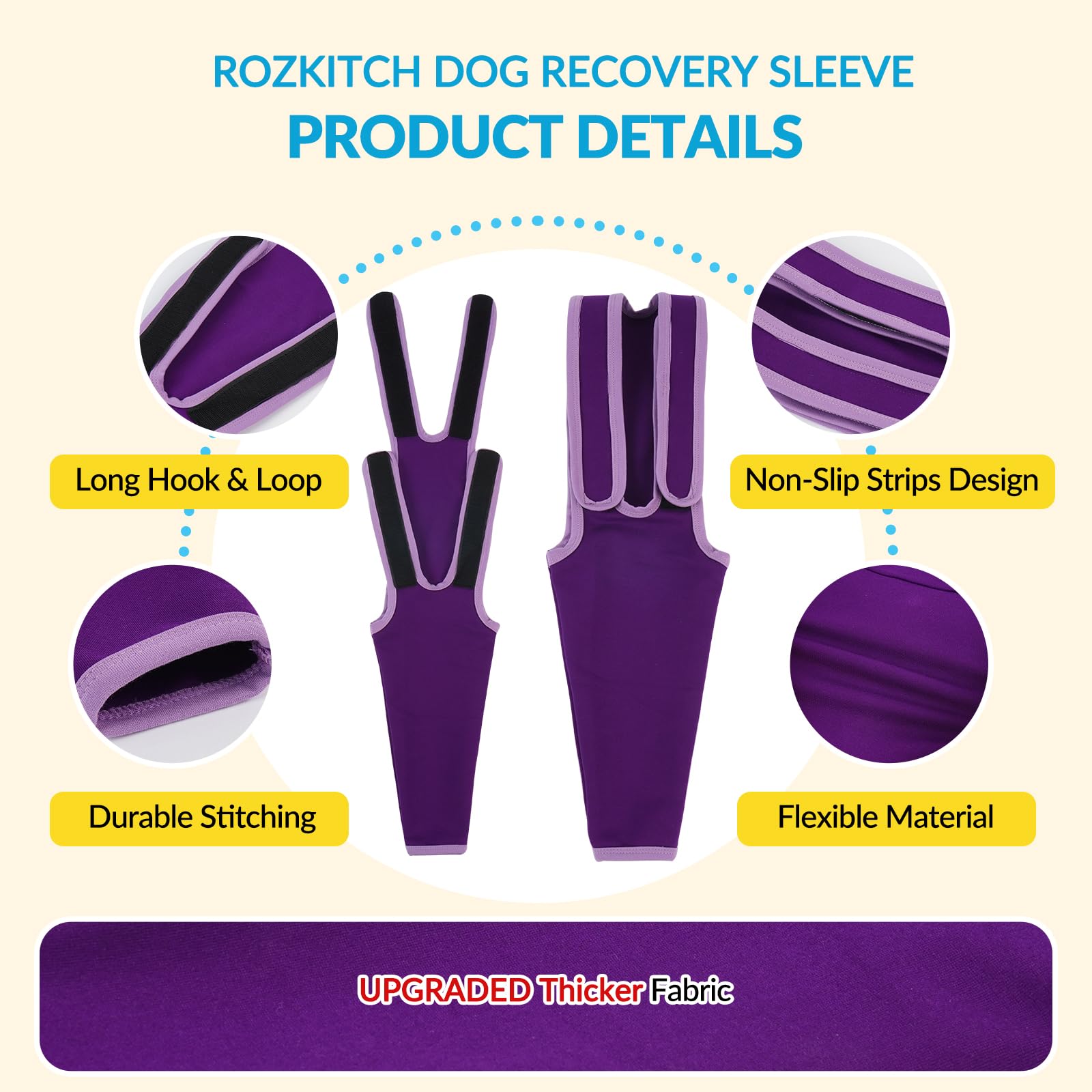 Manchon pour chien pour éviter le léchage, manchon de récupération de jambe | Tissu robuste amélioré, aide à arrêter le léchage, favorise la récupération, conçu pour les chiens actifs