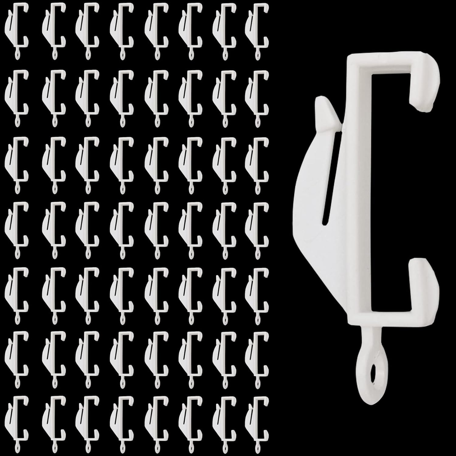 NHCDFA Curtain Rail Gliders, Curtain Hooks, 50 Pcs Curtain Hooks