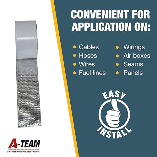 Miniatura 4 de A-Team Performance Protector térmico y cinta térmica para automóviles, barrera reflectante ligera para automóviles, rollo de 1.5 pulgadas x 15 pies,