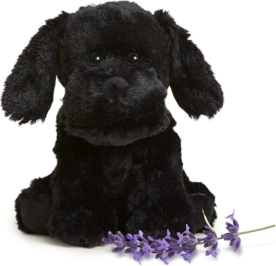 warmies Black Labrador Microwavable, Hot or Cold for Cool Relaxation and Warm Relief, Lavender Scented Cozy Plush Animal