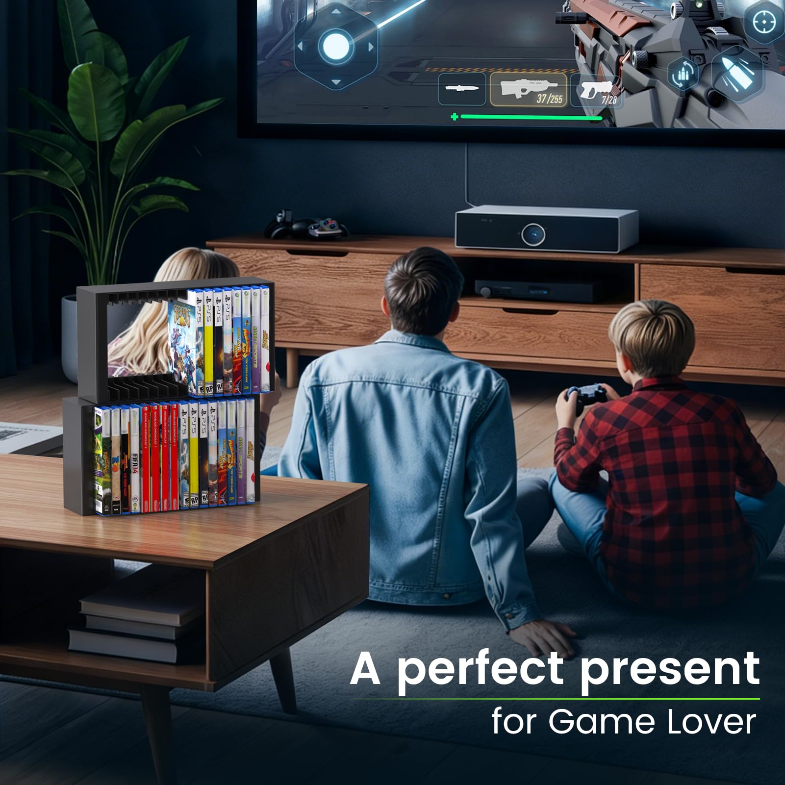 Number-one Game Disc Storage Rack, Universal Game Holder Rack for PS5/PS4/PS3/SW1/SW2/Xbox One/Xbox Series S/X CD with 2 Shelves 32 Storage Slots 8 Nails PS5 Disc Holder for Wall Mount/Desk/Floor - PlayStation 5 - Very Good - Used Accessory - Image 8