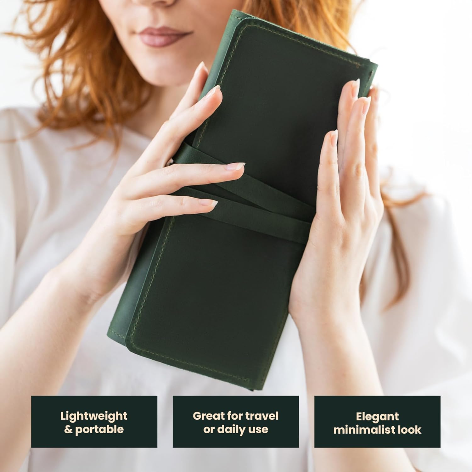 Leather Artist Roll, Pencil Roll Case, Leather Pencil Case, Artist Gifts, Green