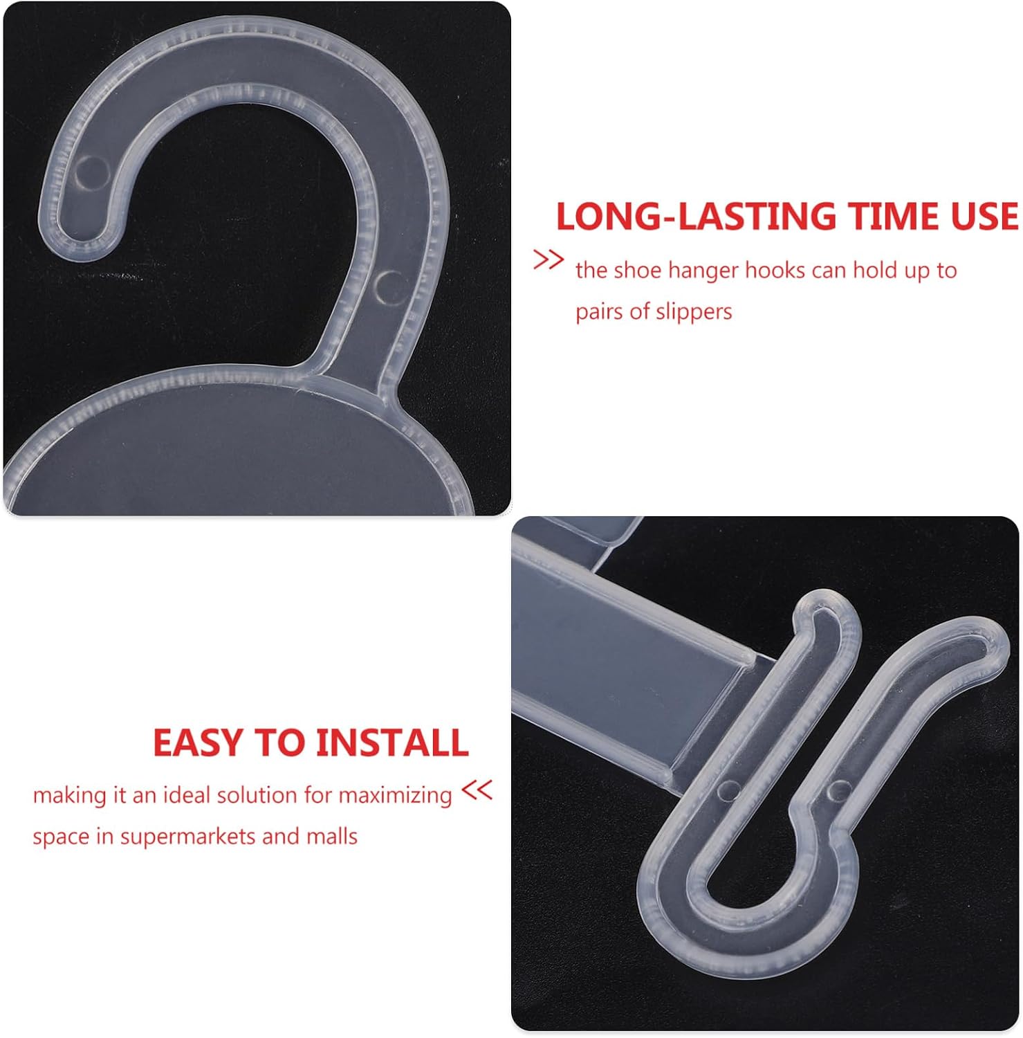 100pcs Plastic Shoe Drying Hooks for Retail Display Space-Saving Sandal and -Flop Hangers Shoe Rack Organizers for Closets and Stores