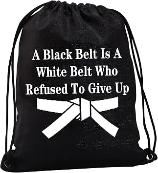 JYTAPP Martial Arts Drawstring Bags Tae Kwon Do Present Black Belt Karate Present Jiu Jitsu Present Taekwondo Gym Drawstring Backpack black