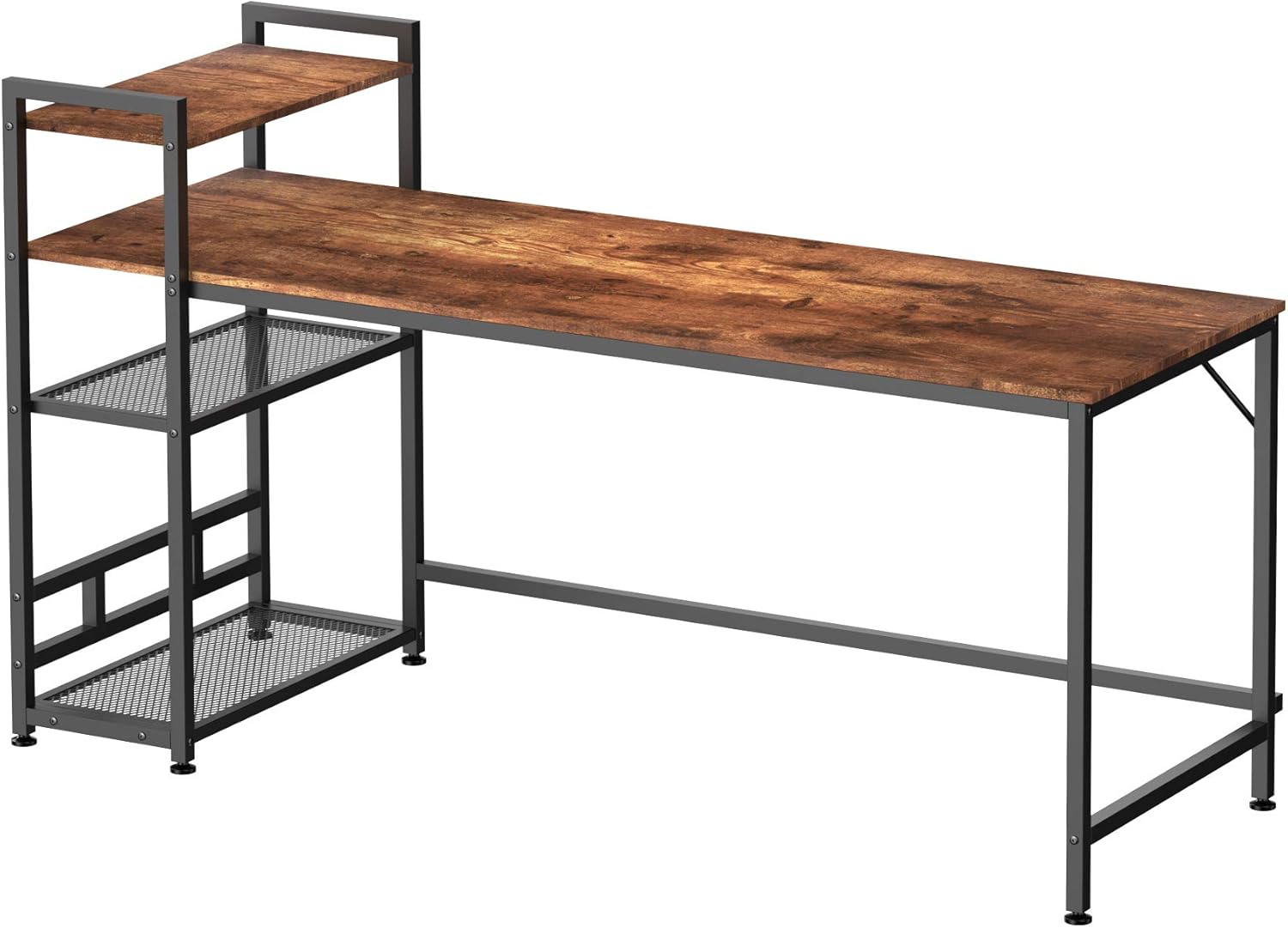 HOMIDEC Computer Desk, Writing Office Desk with Bookshelf, 63 Inch Study Laptop Table with 4 Tier DIY Storage Shelves, Modern Work Desks for Home Office Bedroom (63 x 23.6 x 43.3 inch) - Image 7