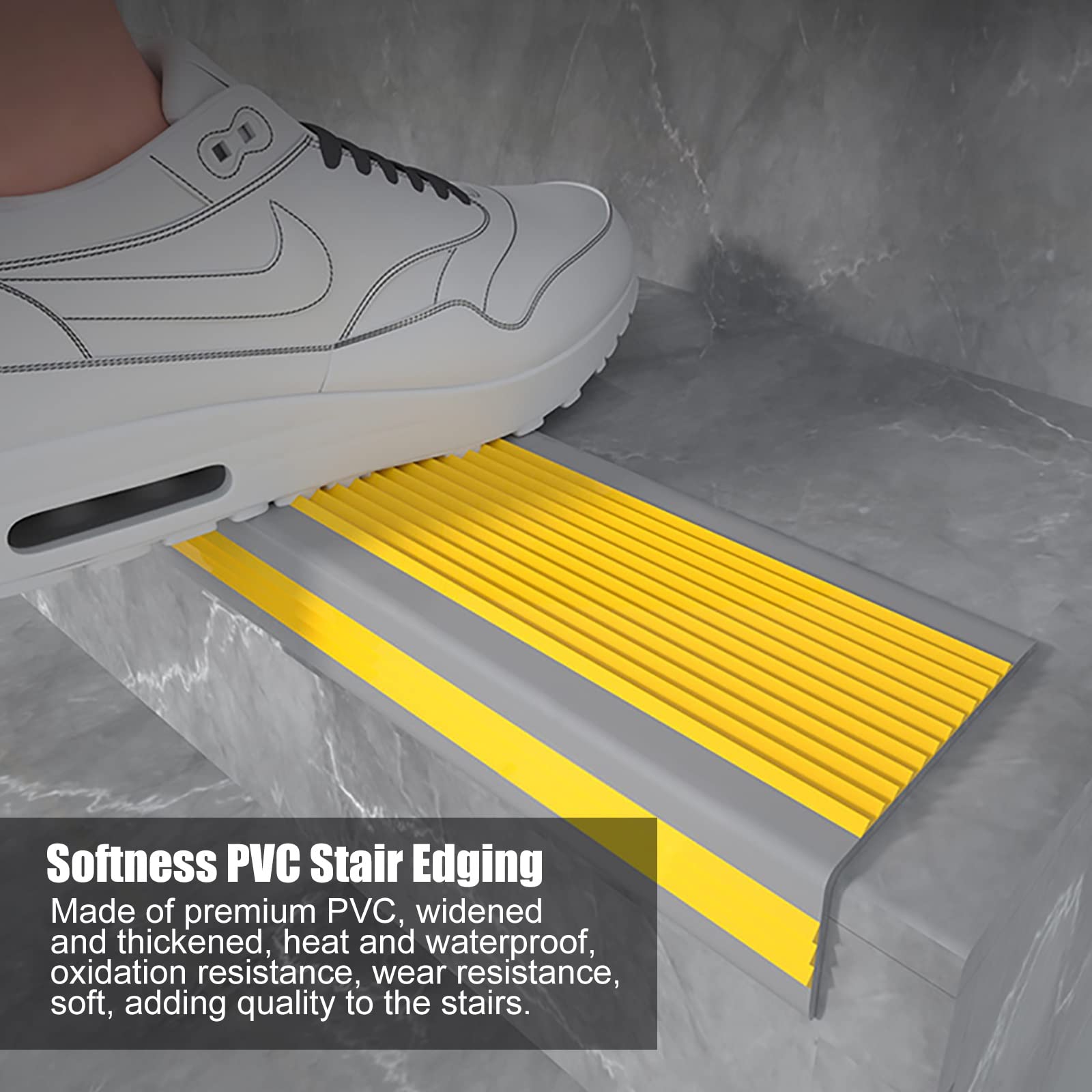 Bandes antidérapantes en PVC pour marches d'escalier - Tapis de sécurité en caoutchouc adhésif pour une meilleure adhérence dans les environnements commerciaux et industriels