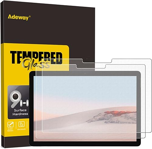 Adeway [Paquete de 2] Protector de pantalla de papel para Microsoft Surface Go 4/3/2/1 (LCD 10.5 pulgadas) Mate/Vidrio templado/como escritura en