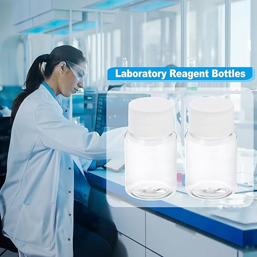 Miniatura 5 de PATIKIL Botella de reactivo de boca ancha de 2.7 fl oz, 2.7 onzas, paquete de 18 botellas de almacenamiento, recipientes de muestras de plástico