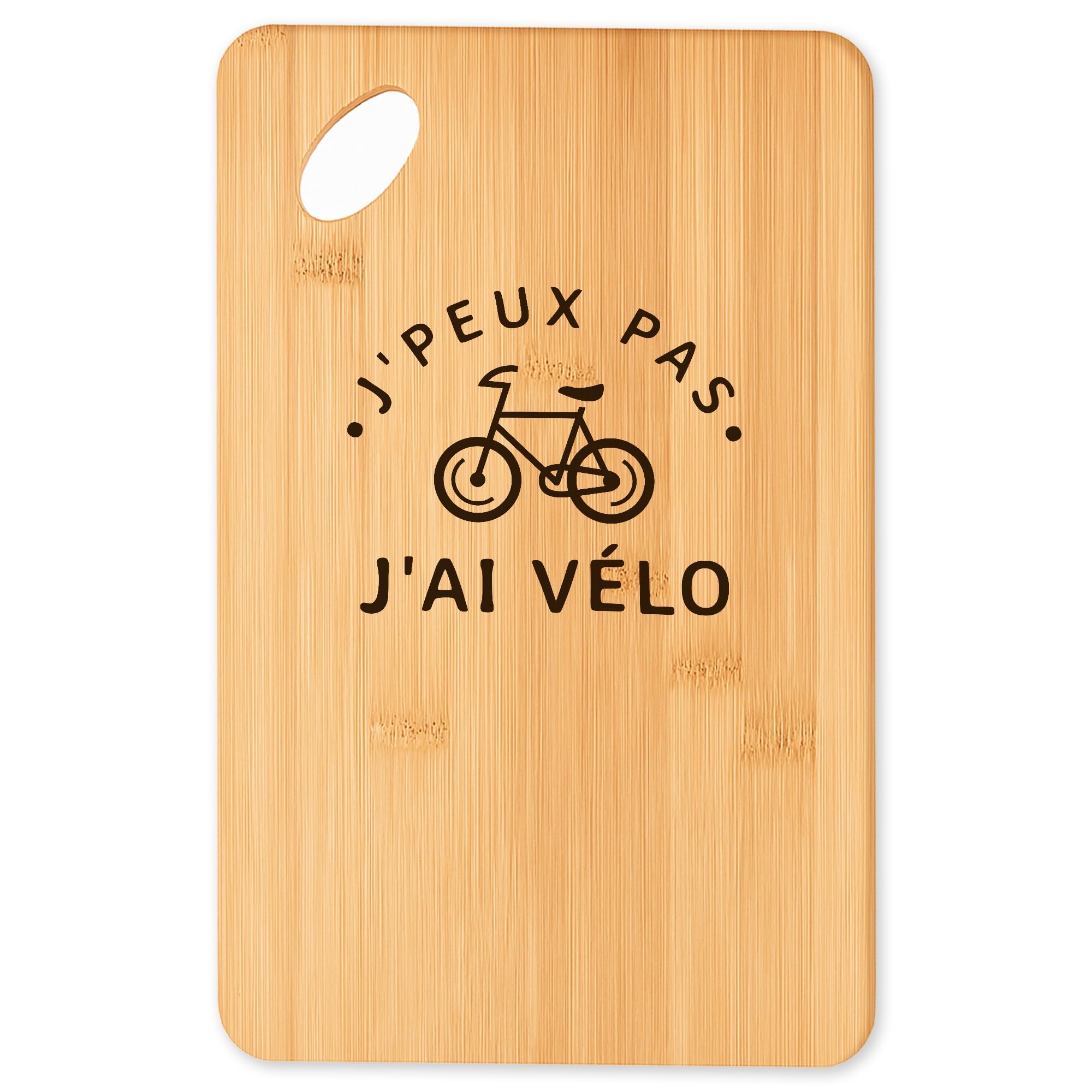 Cadeau original de cuisine pour cycliste avec cette planche apéro en bambou