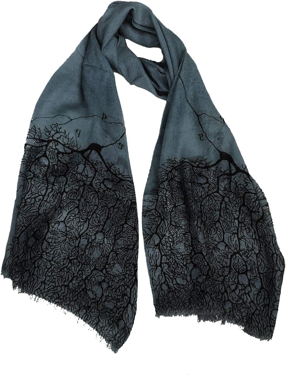 Anatomology Neuron Scarf santiago ramón y cajal (gray blue color) - Amazon product rated Grade B