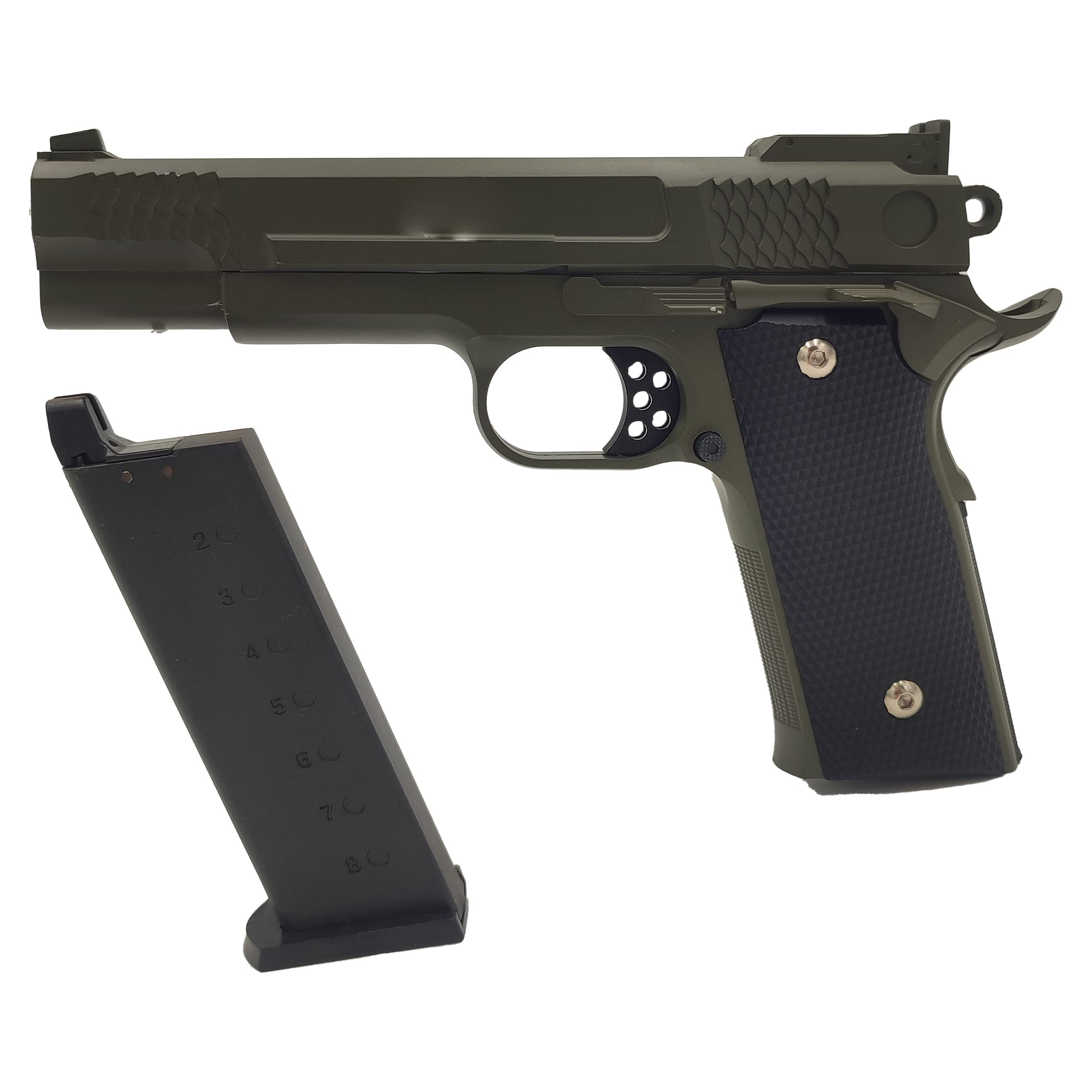 Pistolet à Billes Airsoft/Style G.20OD à Ressort (Spring) / Couleurs: Noir et OD (Vert Olive) / Matière: Métal/Puissance 0.5 Joule