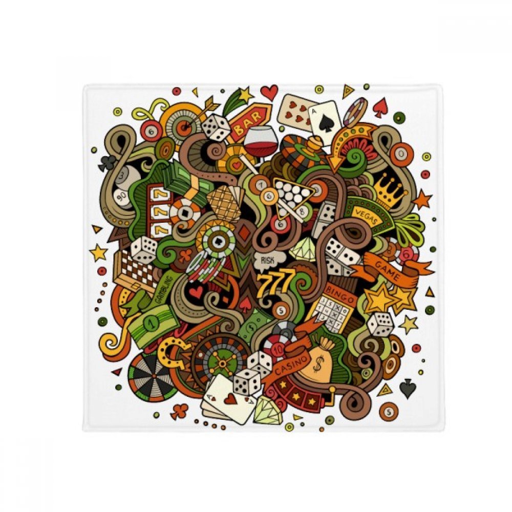 Tapis poker chips casino antidérapant 80x80cm multicolore imprimé pour porte de maison