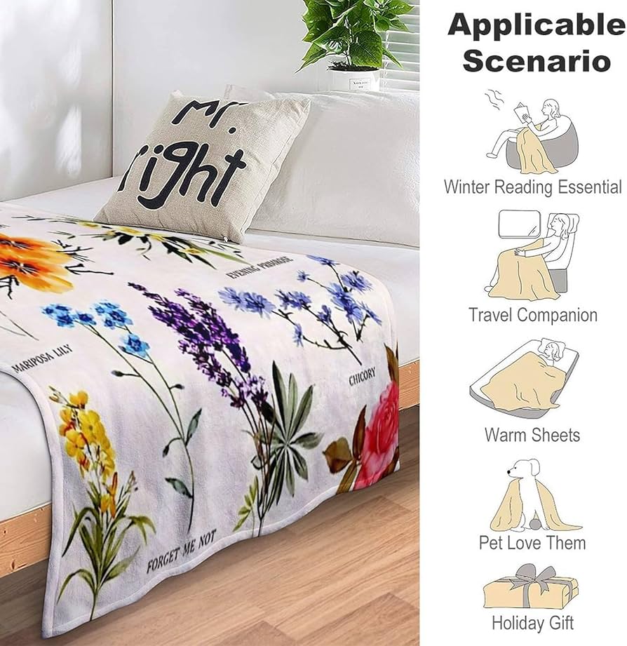 Amazon|ブランケット 花の種類 野生の花 花柄 毛布 大判 ひざ掛け Amazon|ブランケット 花の種類 野生の花 花柄 毛布 大判 ひざ掛け