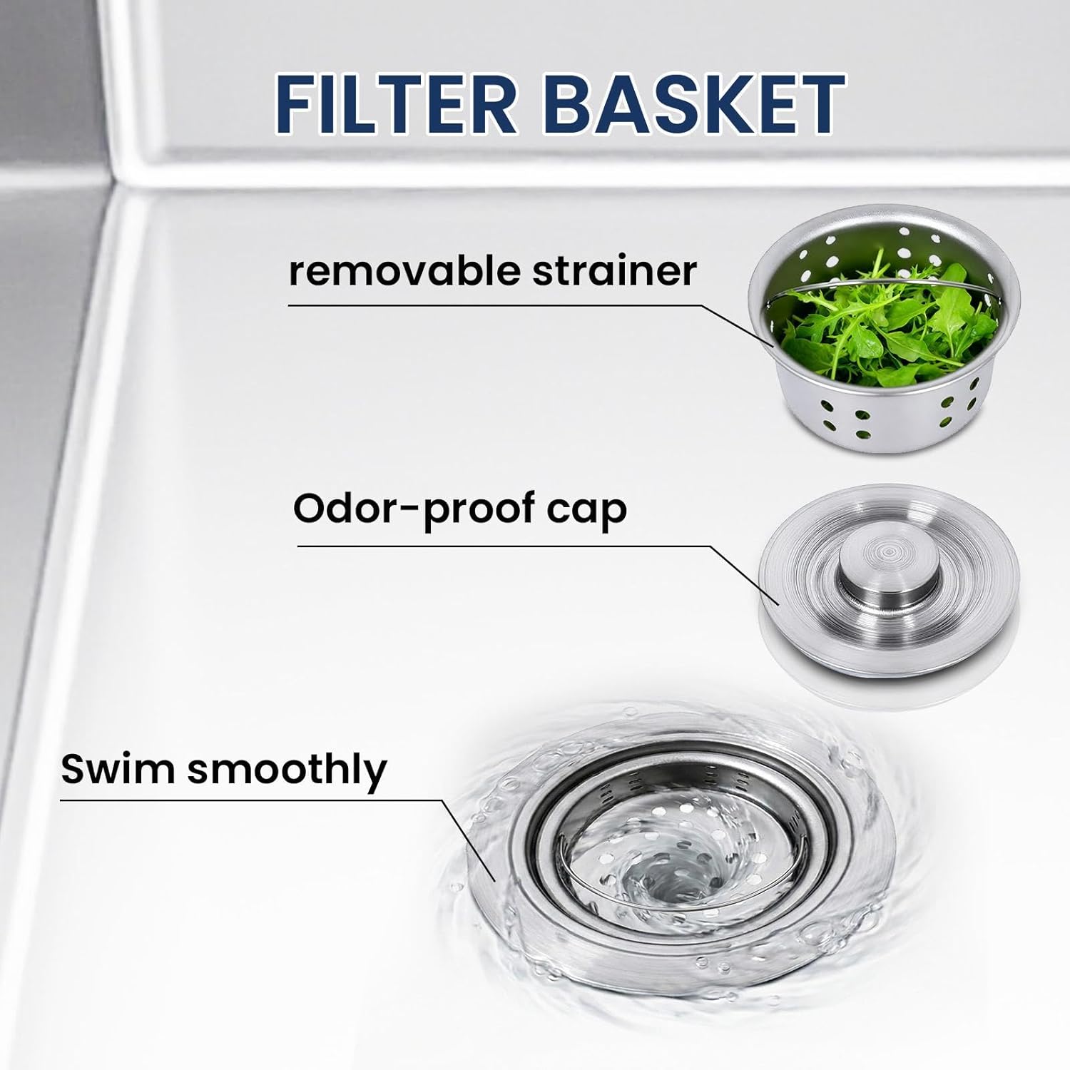 40-Inch Commercial Utility Sink, Stainless Steel Stand Alone Unit with Pull-Out Faucet & Hose Kit, Heavy Duty 23" Deep Bowl for Garage, Workshop, Utility Room, Garden, Outdoor