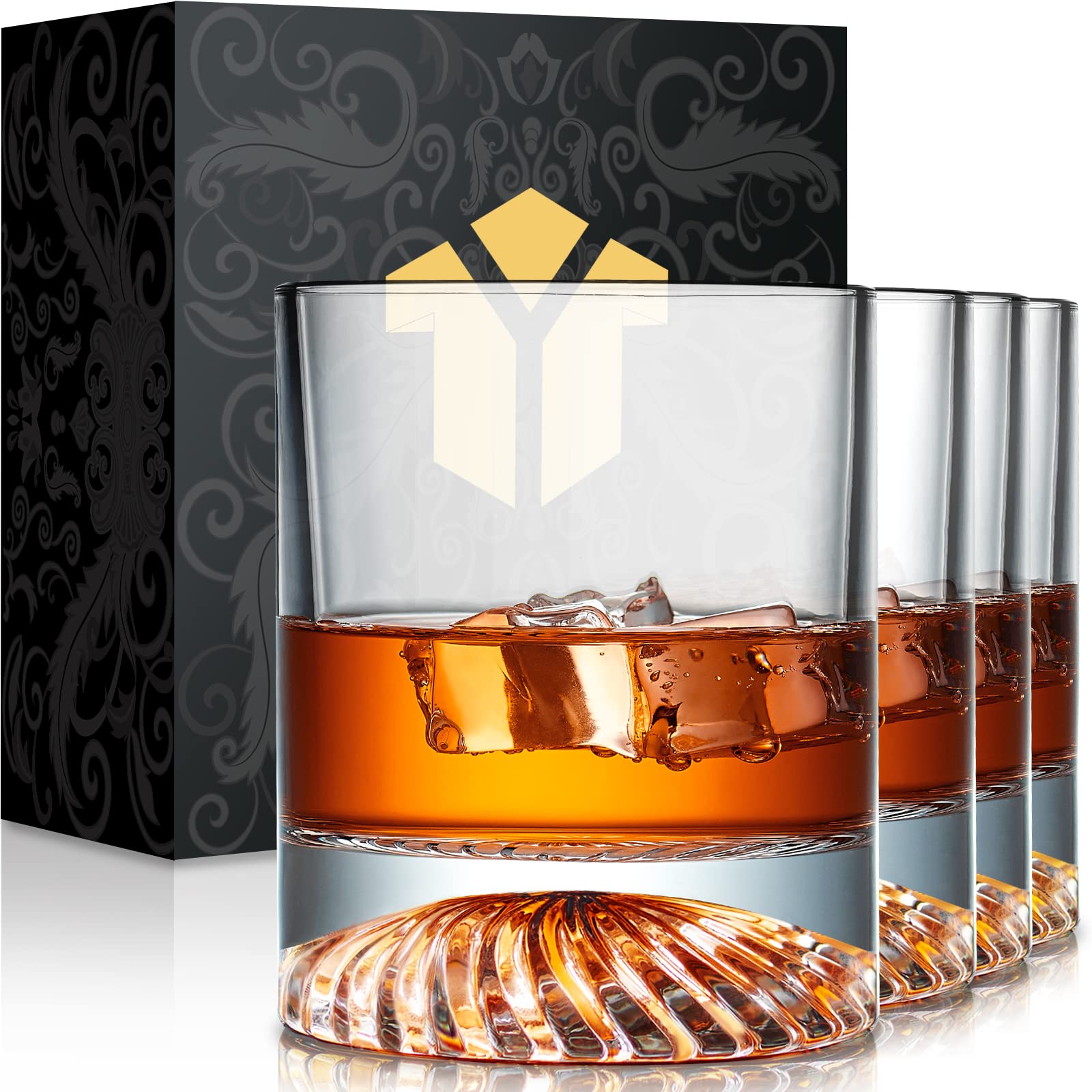 Buy OPAYLY Whiskey Glasses Hand Blown Crystal Luxury Box 12oz (Set of