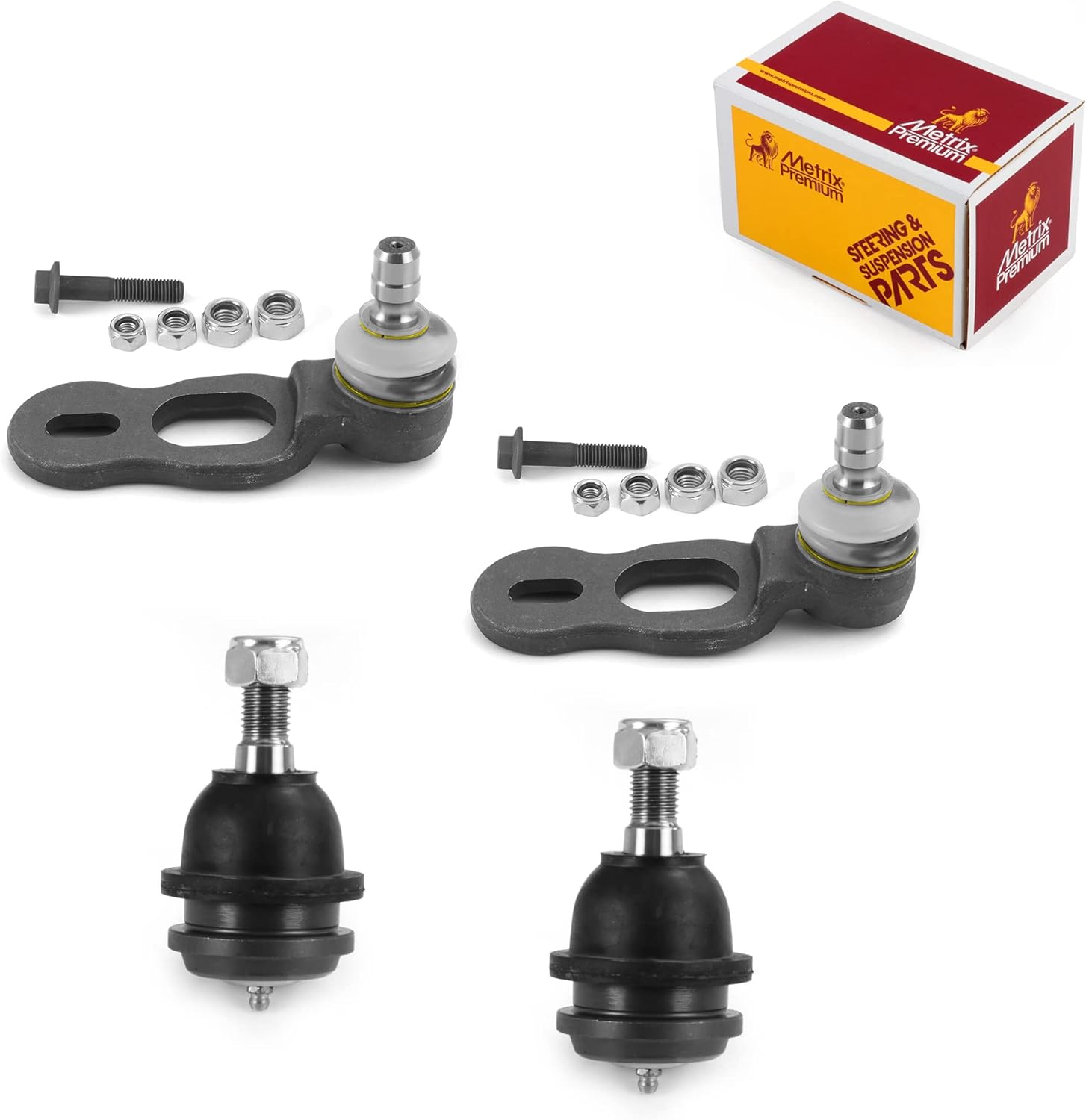 Metrix Premium Chassis Parts - 4 PC Front Lower & Upper Ball Joint Kit Fits 95-02 Ford Crown Victoria, 95-02 Lincoln Town Car, 95-02 Mercury Grand Marquis, K8678 GK8749, Made in Europe