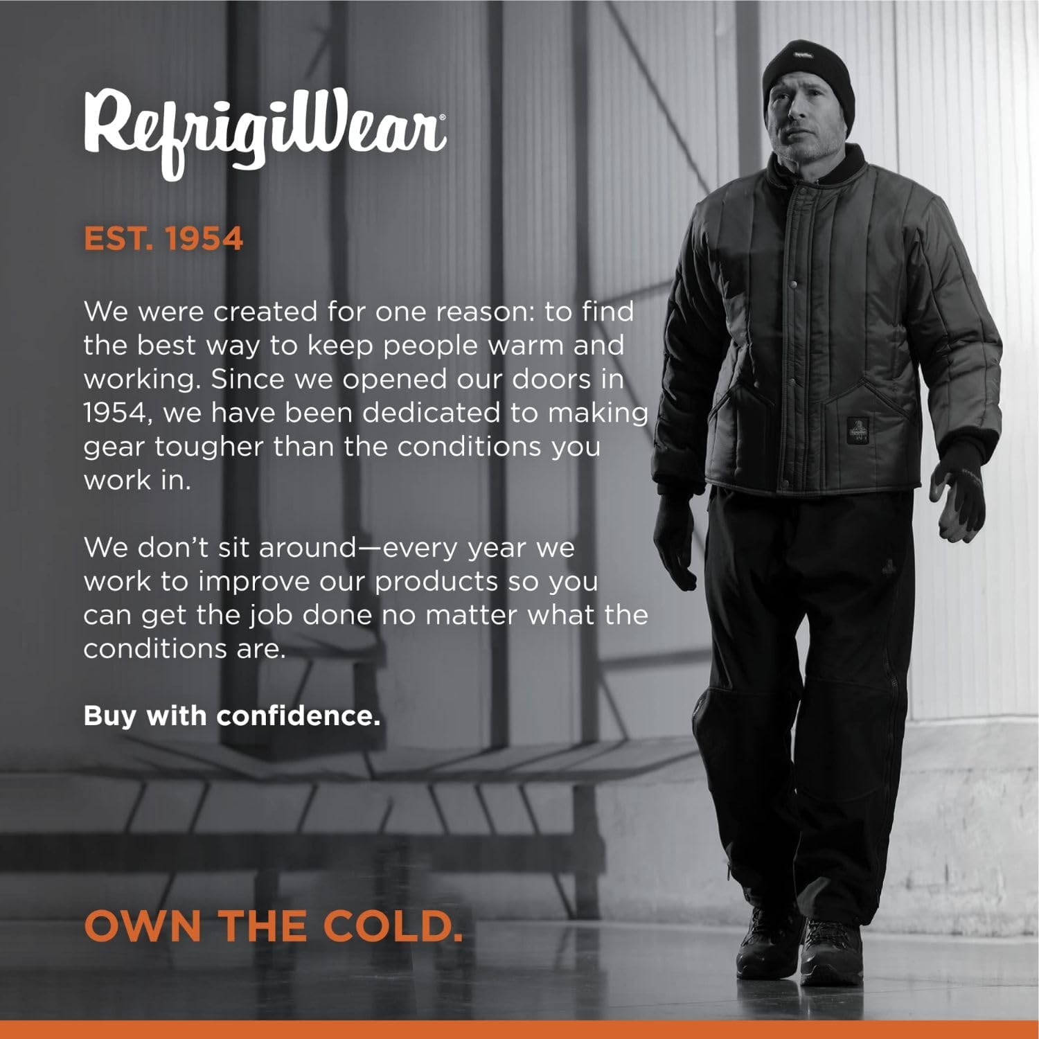 RefrigiWear Men's Cooler Wear Insulated, Full-Zip with Snap Closure Lightweight Jacket, -10°F Comfort Rating - Image 6