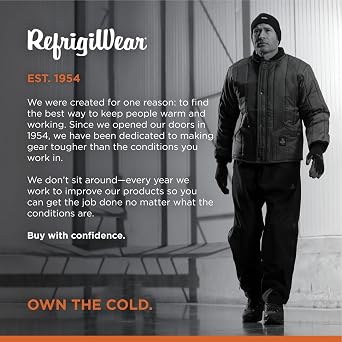 RefrigiWear Cooler Wear Jacket - Durable Heated Jacket | Water-Repellent Shell, Built for Lasting Comfort and Warmth, 7.5 Oz Insulation, Knit Collar, Storm Flap