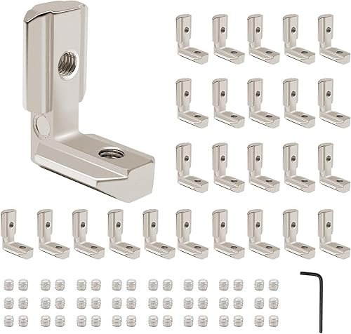 Miniatura 76 de 10 unids 2020 placa de extrusión de aluminio conector esquina L soporte 8020 V ranura hardware ranura T accesorios con tuercas en T y tornillos