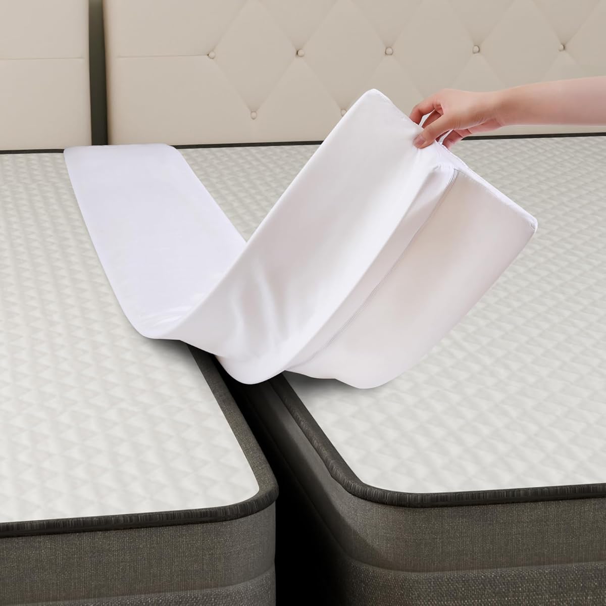 Vekkia 80" x 12" Extra‑Wide Split King Gap Filler for Adjustable Bed, Twin to King Bed Converter, High‑Density Foam, Washable Cover, Fills Up to 3″ Gap