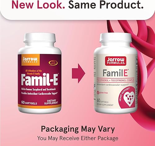 Miniatura 2 de Jarrow Formulas Famil-E - 60 cápsulas blandas - Promueve la salud cardíaca y cardiovascular - Contiene los ocho miembros de la familia de vitamina E