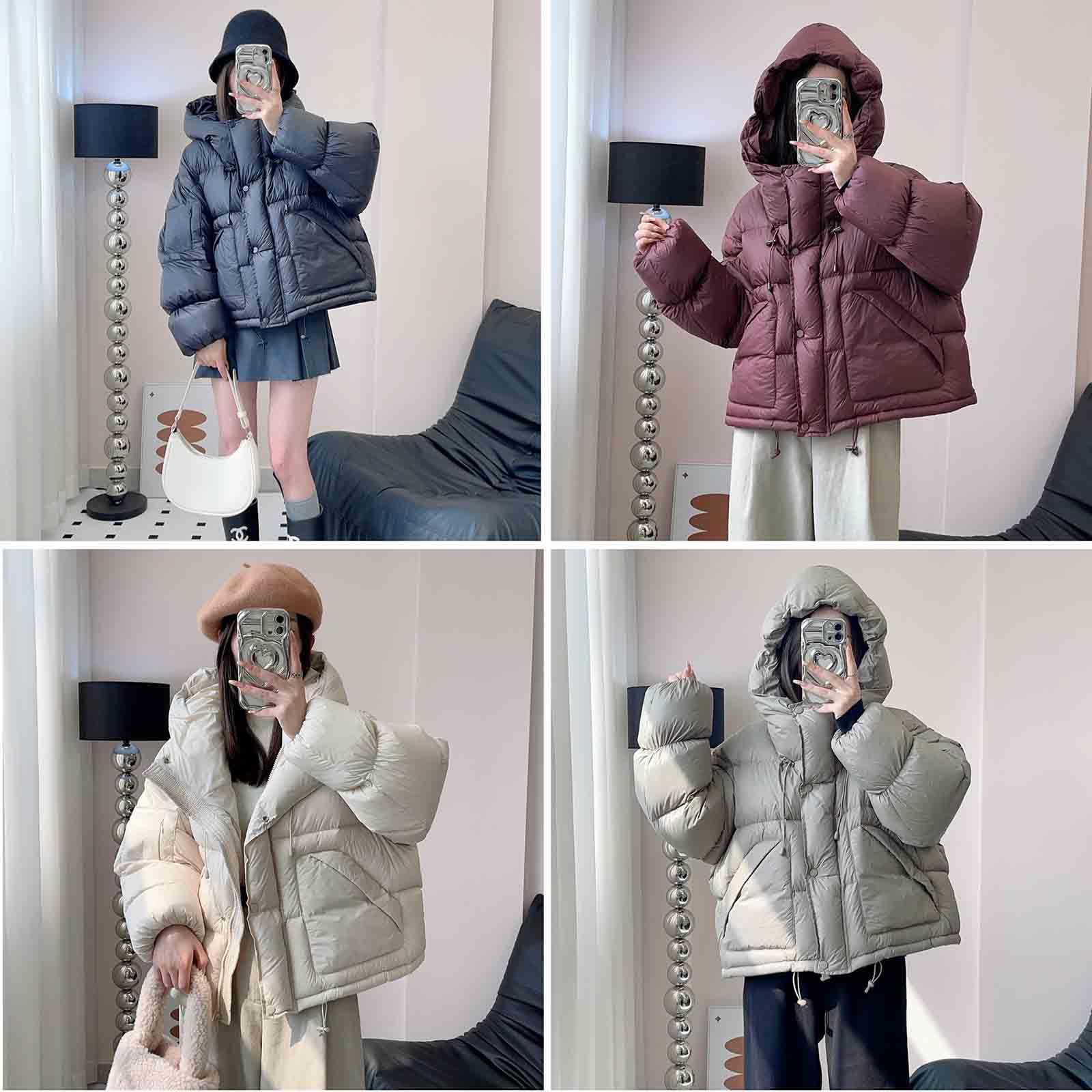 JUSHZ Chaqueta Plumas Mujer Abrigo Invierno Ligero Montaña Cortavientos MTB Running Ropa Abrigos Chaquetas Invierno Cálido Suelto Informal