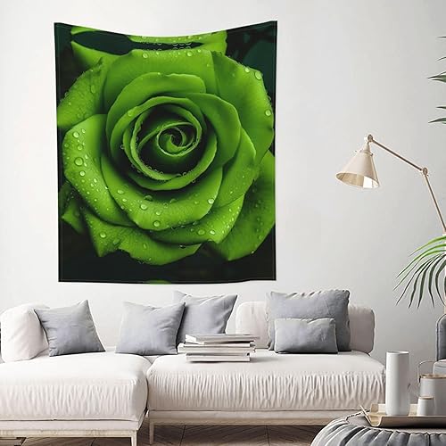 Dwrepo Green Rose Print Tapestry Colorful Fashion Wall Hanging Funny Wall Tapestries for Home Bedroom Decoration 60x51in