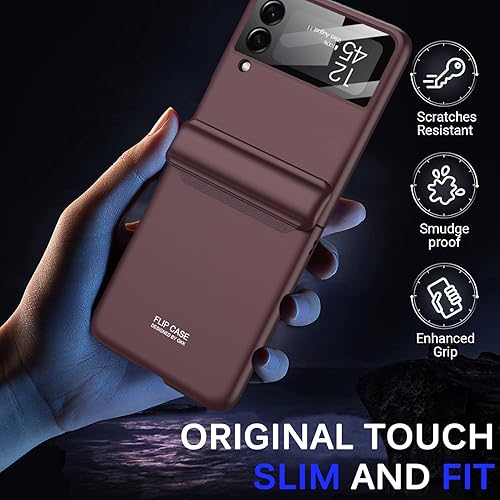 Miniatura 5 de Miimall Funda compatible con Samsung Galaxy Z Flip 4, Z Flip 4 con protección magnética de bisagra + funda magnética ultrafina de policarbonato duro