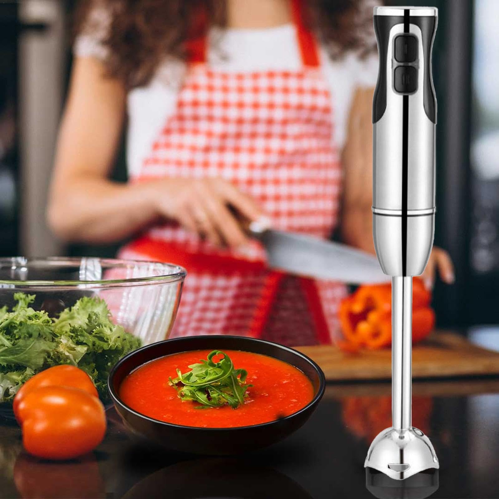 Stabmixer für Küche, Stabmixer Tauchmixer Food Blender, Küchengeräte | Edelstahl Blenderstab, elektrische Hand für Suppe, Smoothies, Pürees, Babynahrung