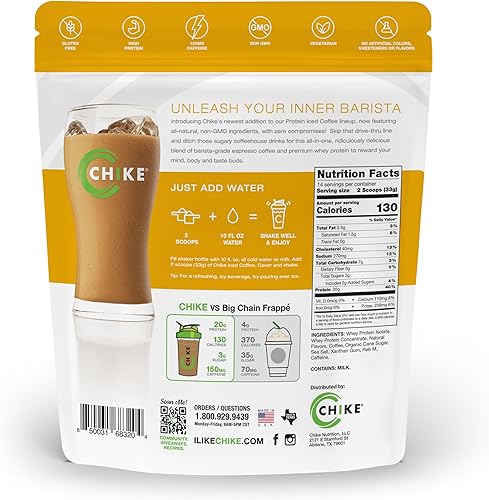 Miniatura 8 de Chike Natural Vanilla Latte - Café helado alto en proteínas, 0.71 onzas de proteína, 2 chupitos de expreso, 0.11 onzas de azúcar, apto para dieta