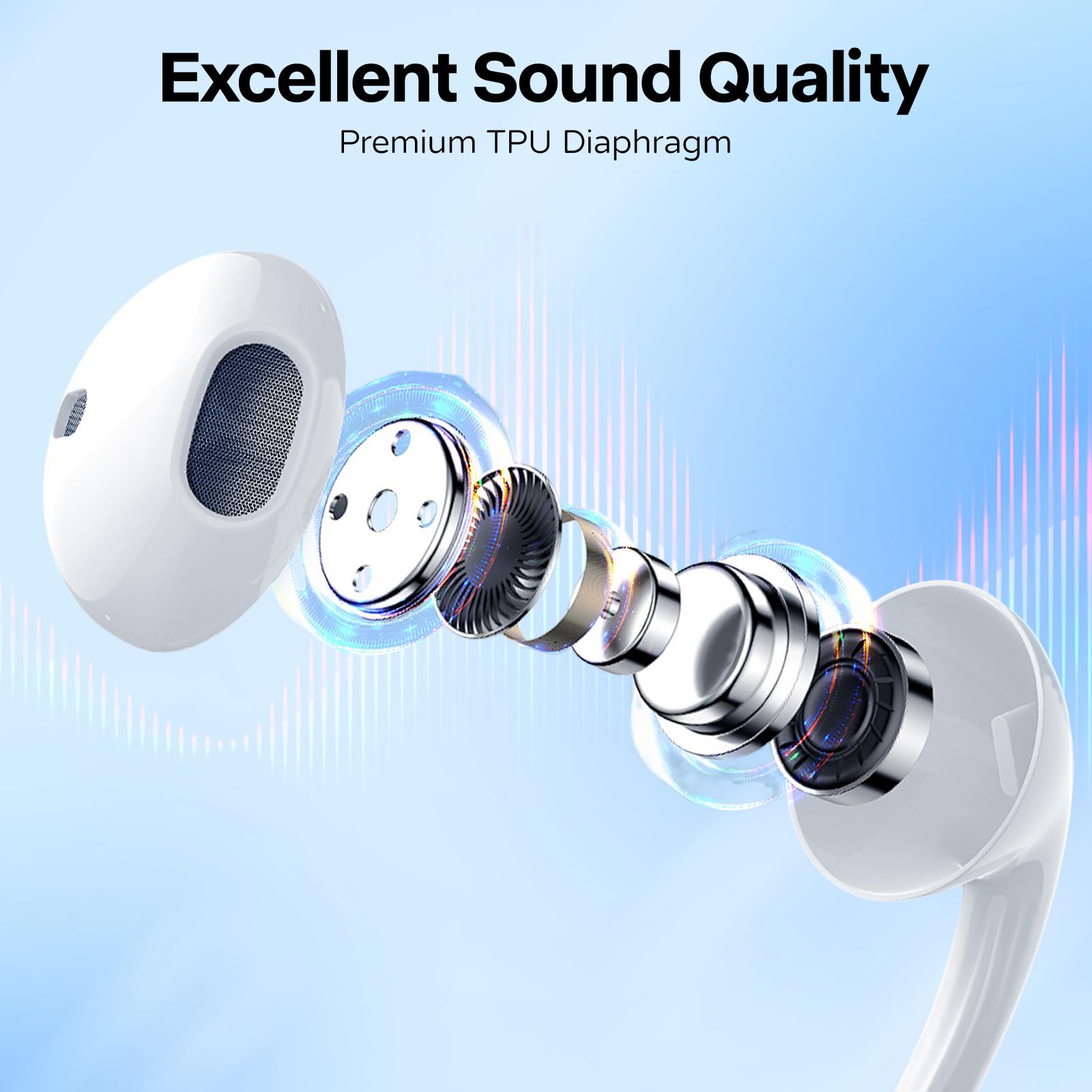 USB C Headphones, Wired USB C Earphones with Microphone and Volume Controller,HiFi Stereo In Ear Type C Earbuds, for iPhone 15/16/17 Pro Max plus, iPad Pro,Samsung Galaxy S25 S24 S23 S22 Pixel 9 - 3