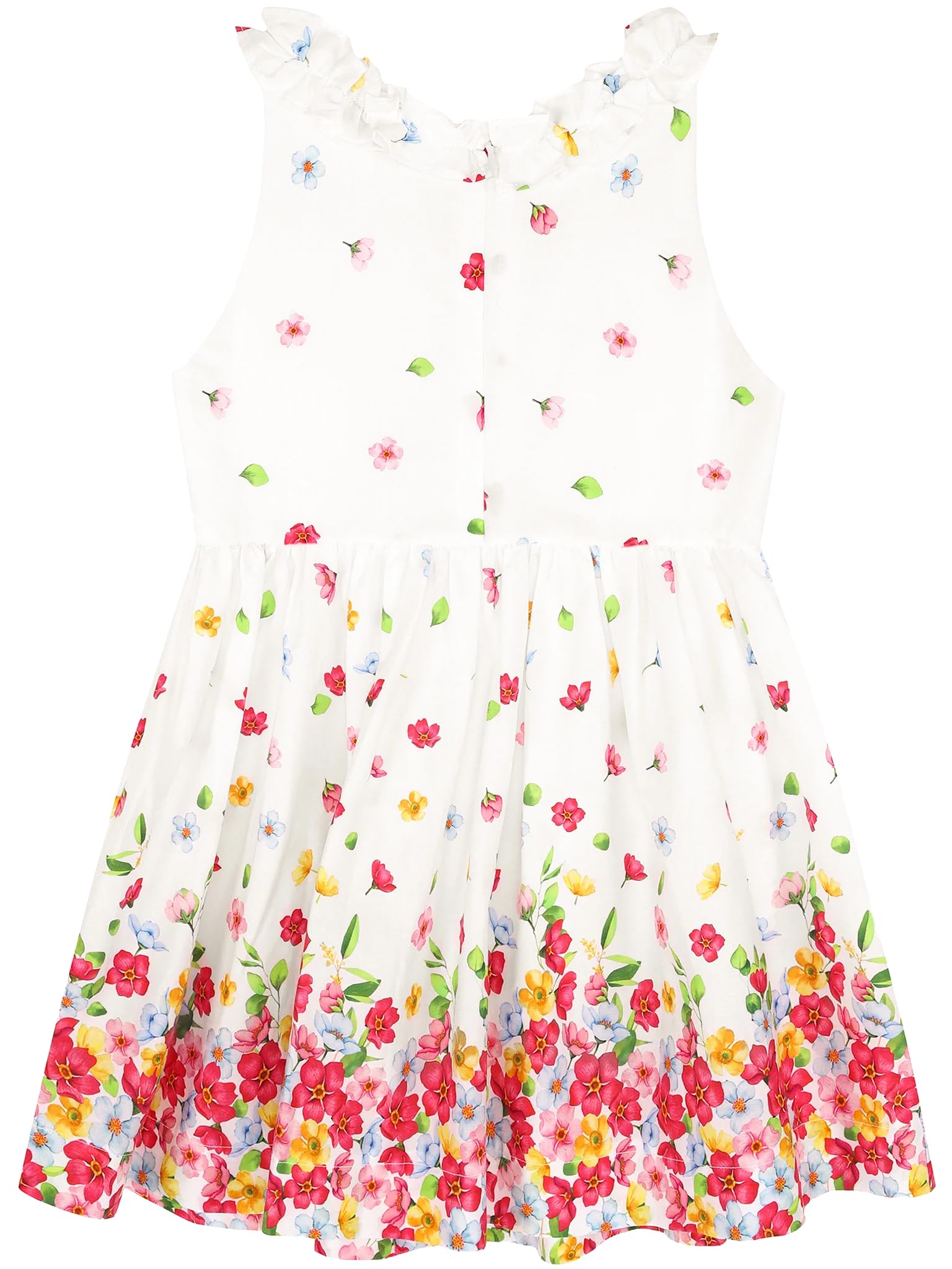 Mayoral Vestito Bambina Estivo Floreale Bianco 7 Anni 3951