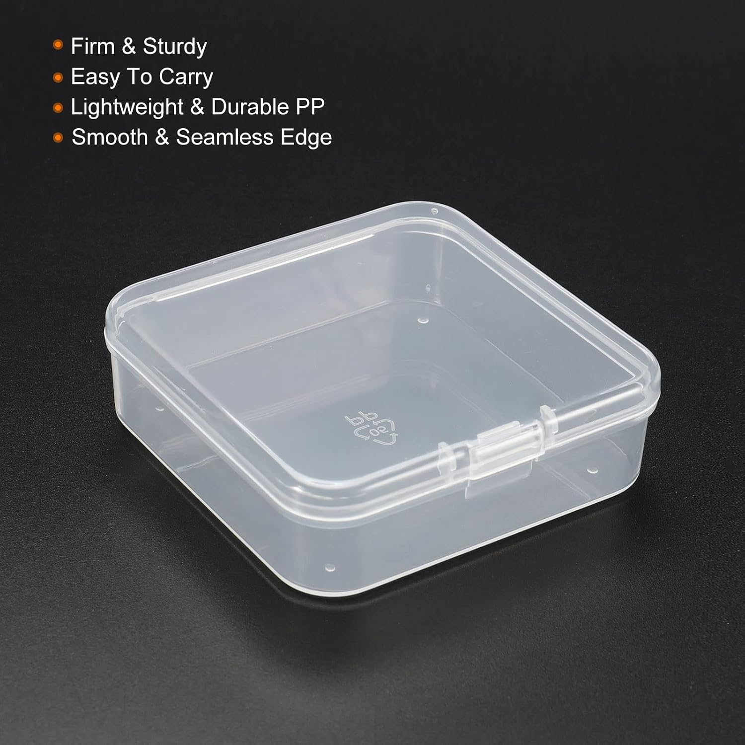 PATIKIL Clear Storage Container with Hinged Lid 65x20mm, 6 Pack Plastic Square Box for Beads Art Craft image 4