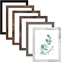 Vista 33 de SESEAT Juego de 6 portarretratos de 8 x 10 pulgadas, para fotos de 5 x 7 pulgadas con paspartú o de 8 x 10 pulgadas sin paspartú para pared o mesa