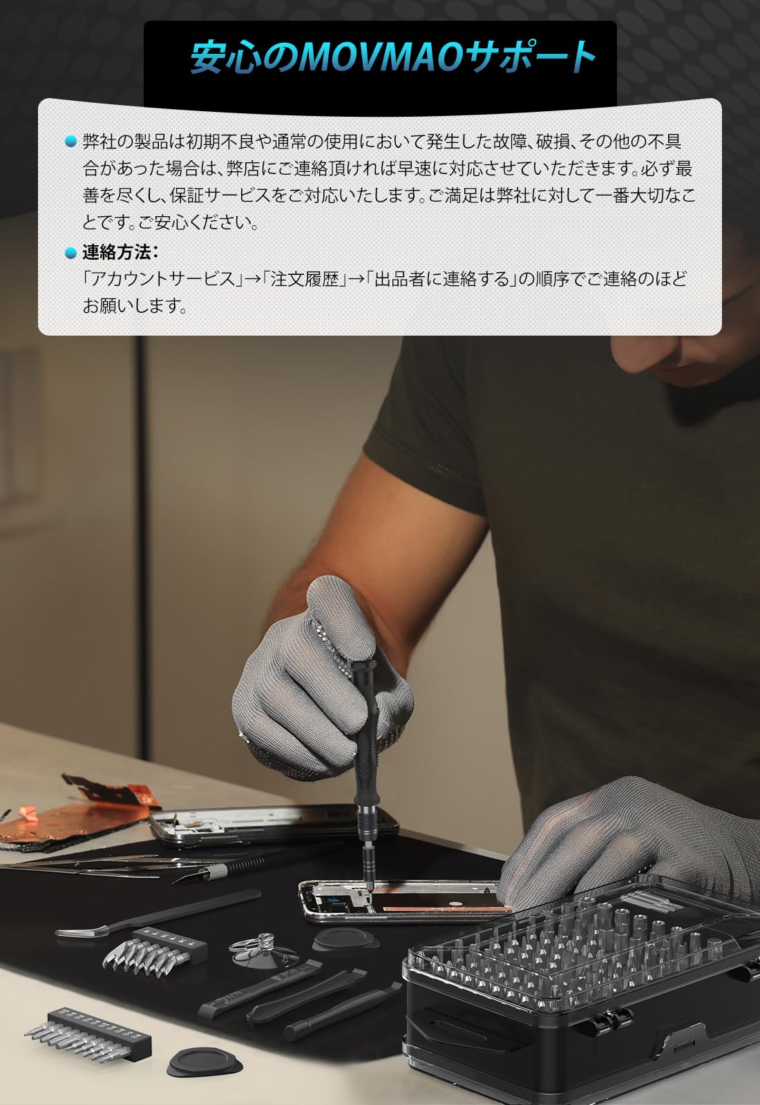 MOVMAO 精密ドライバーセット 145 In 1 トルクスドライバー 多機能ツールキット 磁石付き トルクス マイナス 三角 六角 星型 y字ビット Switch Mac PS5 iPhone スマホ メガネ 修理 帯電防止リストバンド 金属ハンドル付き Black