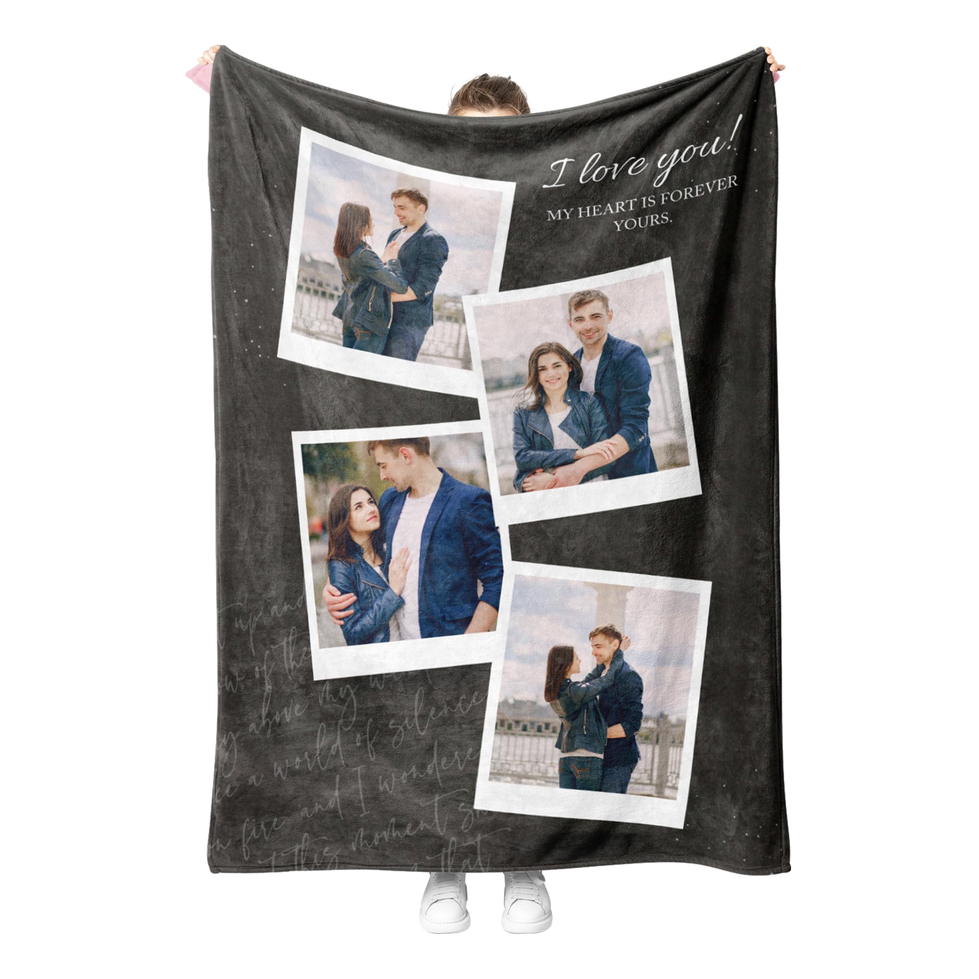Personalised Gifts for Women, Personalized Flannel Blanket with Photo Text, Personalised Blankets for Adults, Custom Valentine's Day Valentines Birthday Gifts for Mum Grandma, Great Gifts Idea